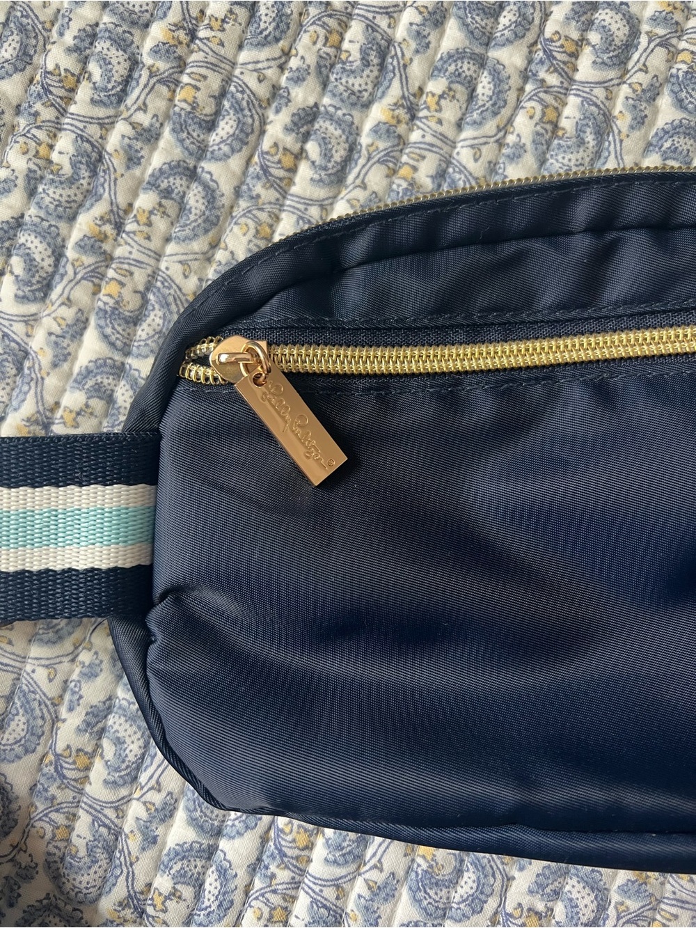 Lilly Pulitzer Navy Blue Striped Belt Bag - Picture 3 of 4